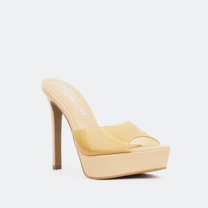 L'INTERVALLE Tan / Cream Vinyl Ocra Heels | 9